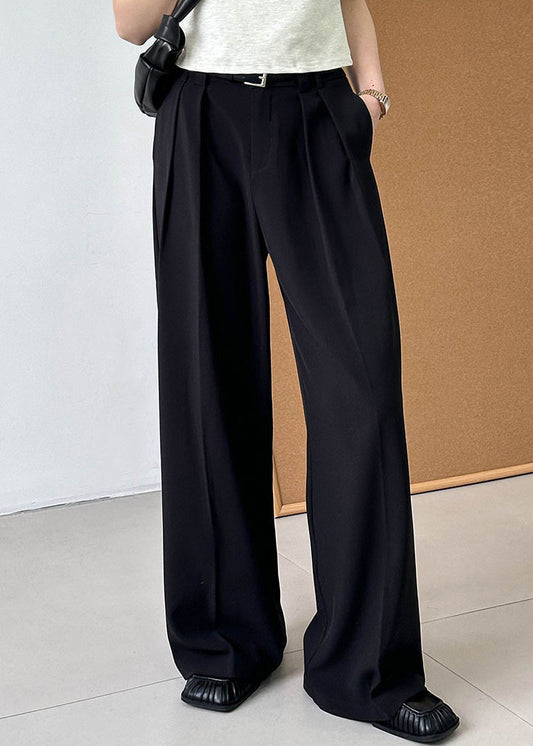 2025 New Beige High-Waisted Trousers with Pockets for Summer