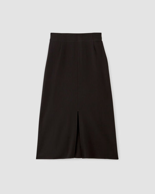 Mini Slip Skirt with Jacquard Belt | Black