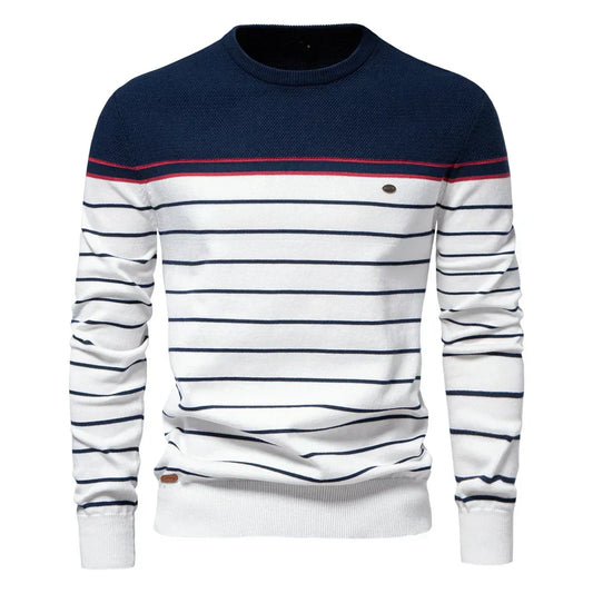 Cameron | Men's Jumper with Stripe Pattern