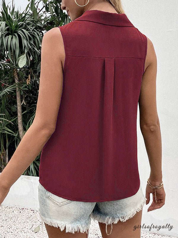 Lucy | Buttoned V-Neck Waistcoat Top