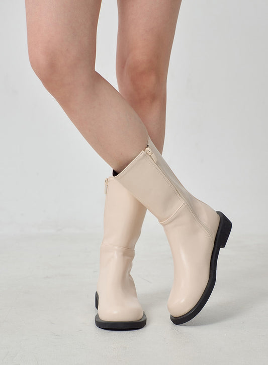 Mid-Calf Side Zip Boots OJ300