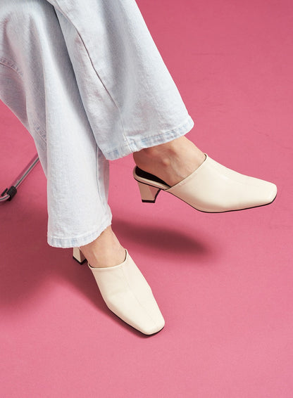 Square Toe Heeled Mules CJ27