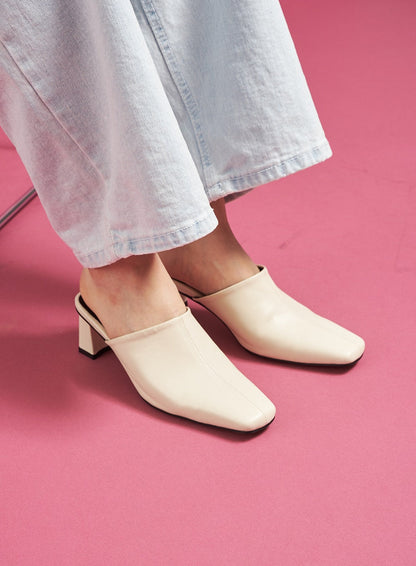 Square Toe Heeled Mules CJ27