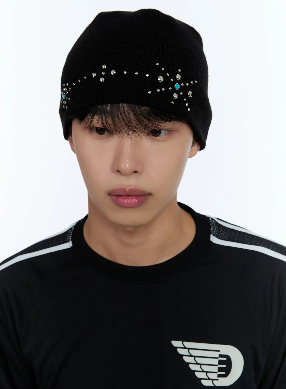 Men's Floral Stud Beanie IL515
