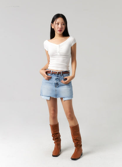 Quadratic Toe Knee-High Boots CU329