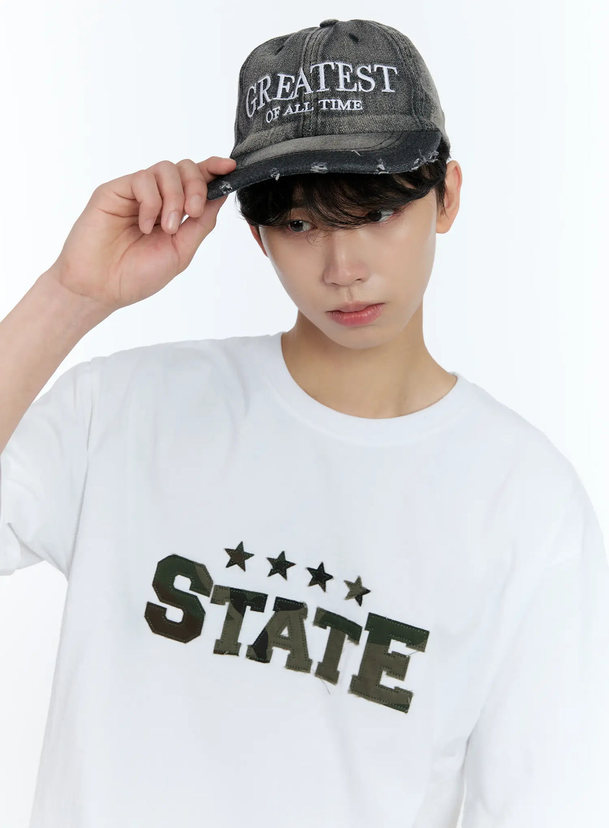 Men's Distressed Denim Baseball Cap IL529