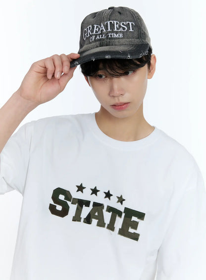 Men's Distressed Denim Baseball Cap IL529