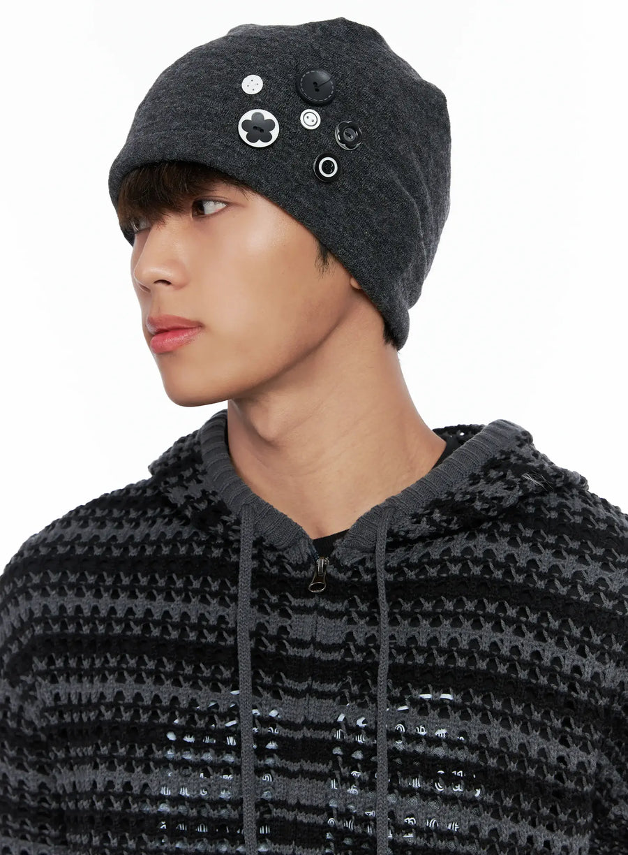 Button Decor Beanie IO506