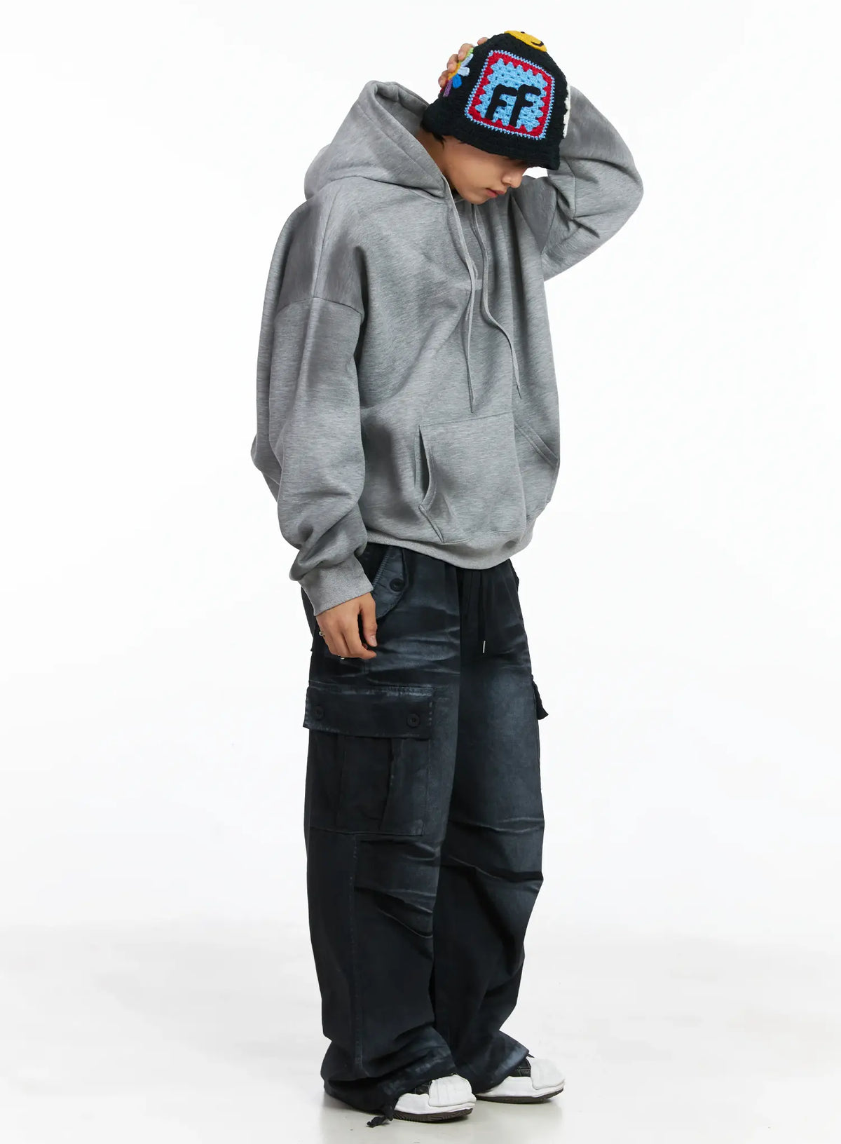 Men's Patch Crochet Beanie IJ512
