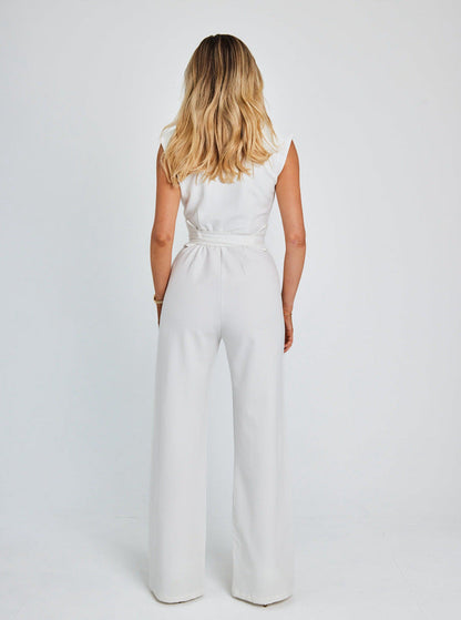Sleeveless Jumpsuit with Wide Legs