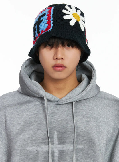 Men's Patch Crochet Beanie IJ512
