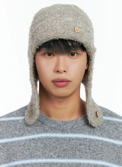 Button Loop Ear Protection Beanie IN518