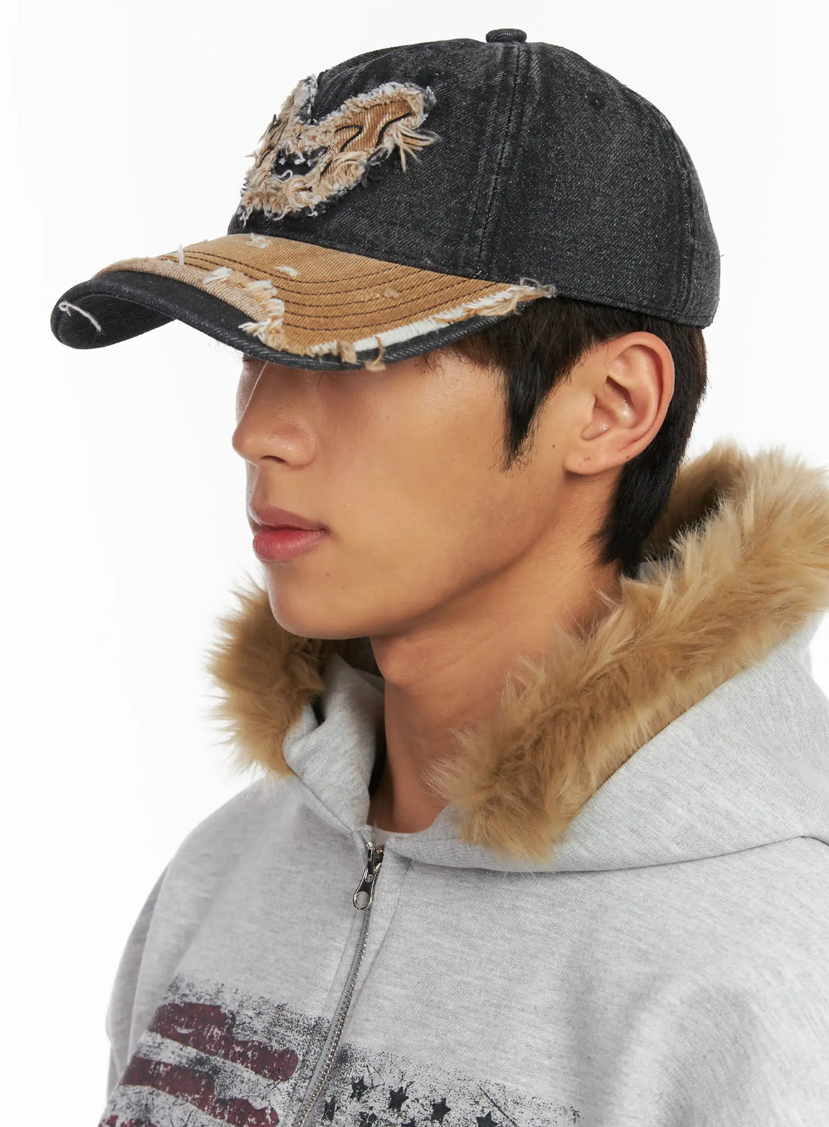Men's Vintage Distressed Denim Baseball Cap ID511