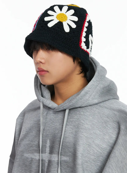 Men's Patch Crochet Beanie IJ512