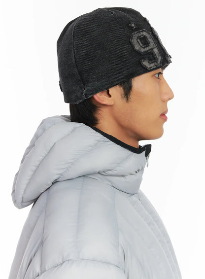 Men's Washed Denim Ribbed Beanie ID511