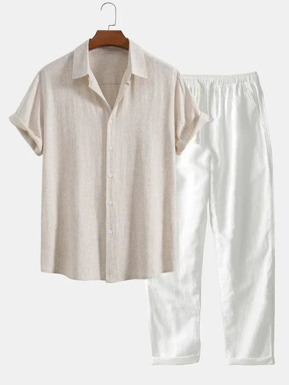 Booker – Linen Blend Shirt with Straight Trousers