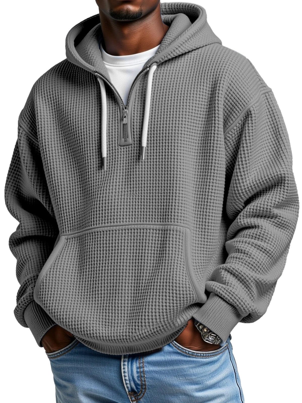 André | Waffle Quarter-Zip Hoodie
