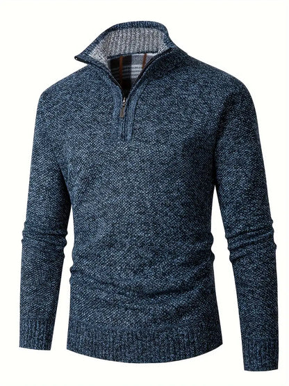 Ingram - Casual Pullover with Stand-Up Collar and Quarter Zip