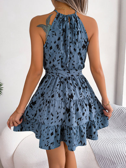 Summer Dress with Ruffles | Leopard