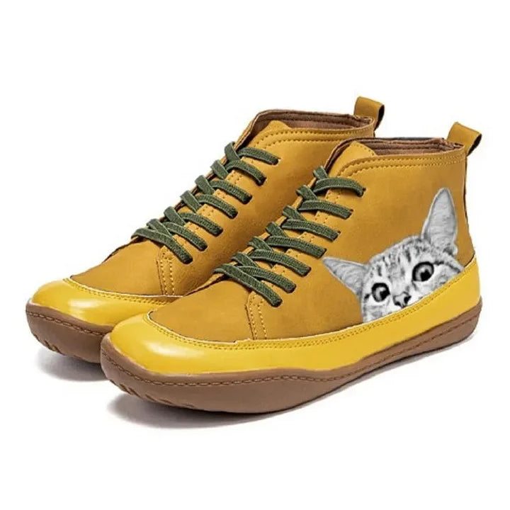 Unisex Shoes with Cat Print