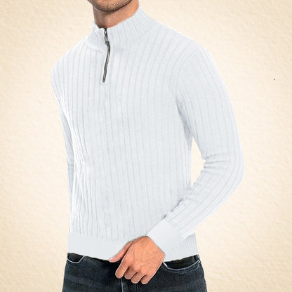 Zacheo – Casual Roll Neck Jumper with Zip