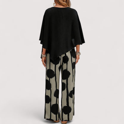 Ladies' Outfit – Asymmetric Print Set, Modern & Stylish