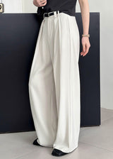 2025 New Beige High-Waisted Trousers with Pockets for Summer