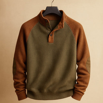 Raziel | Casual Long Sleeve Knit Shirt with Stand-Up Collar
