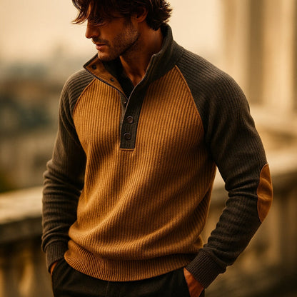 Raziel | Casual Long Sleeve Knit Shirt with Stand-Up Collar