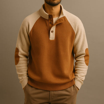 Raziel | Casual Long Sleeve Knit Shirt with Stand-Up Collar
