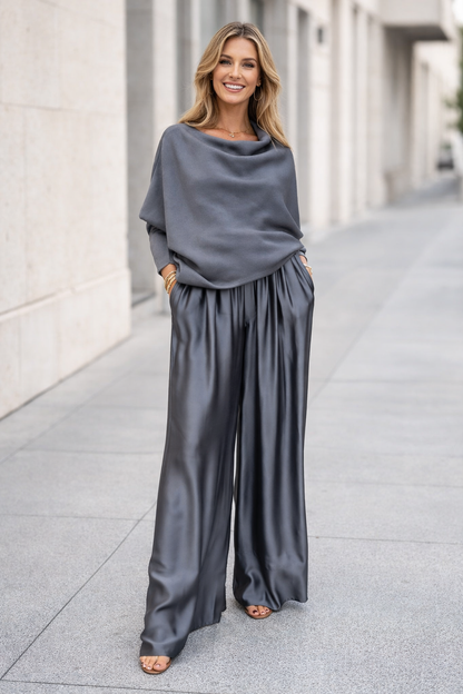 Nysa | Satin Trousers and Blouse Set