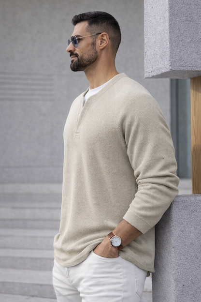Brogan | Long-Sleeved Henley Shirt with Comfortable Fit