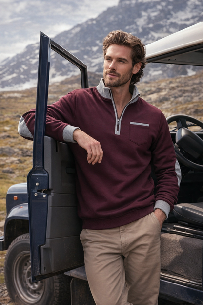 Lovas | Men's Jumper with Half Zip