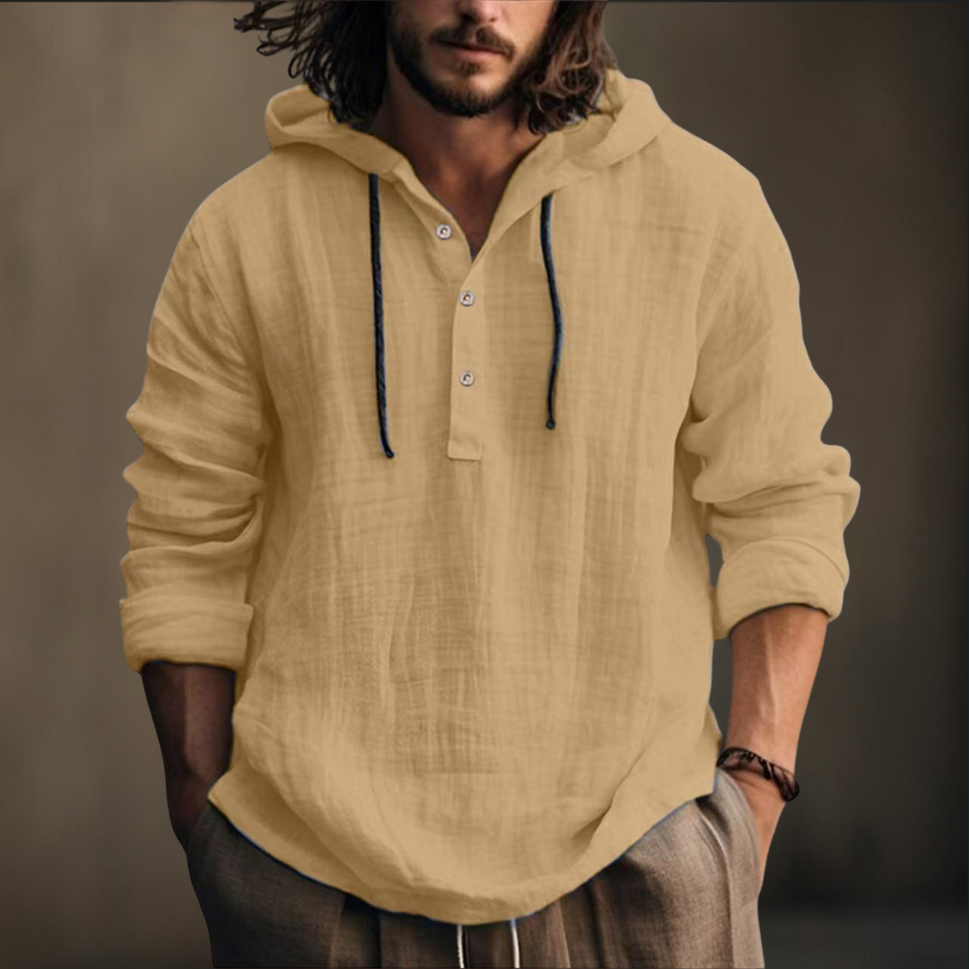 Bradley Elegant Long-Sleeve Shirt with Hood