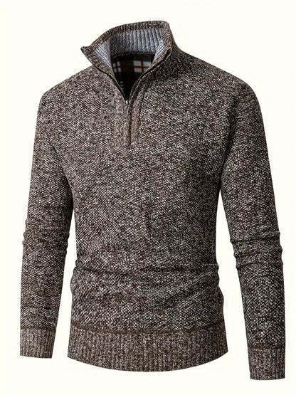 Ingram - Casual Pullover with Stand-Up Collar and Quarter Zip