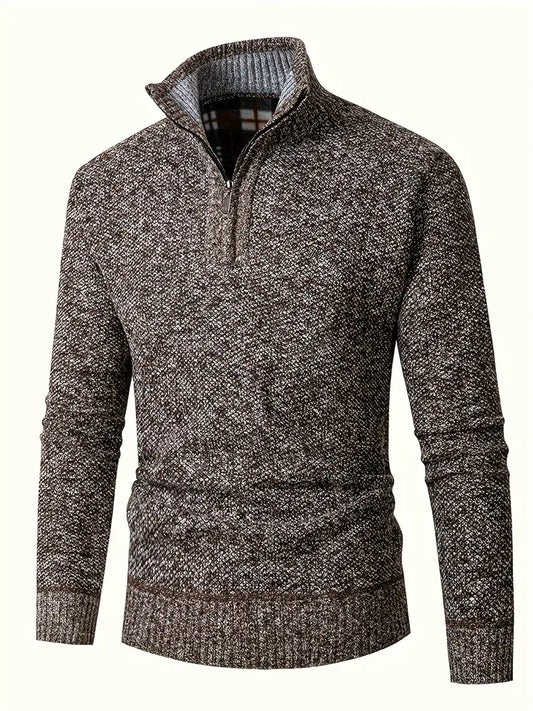 Ingram - Casual Pullover with Stand-Up Collar and Quarter Zip