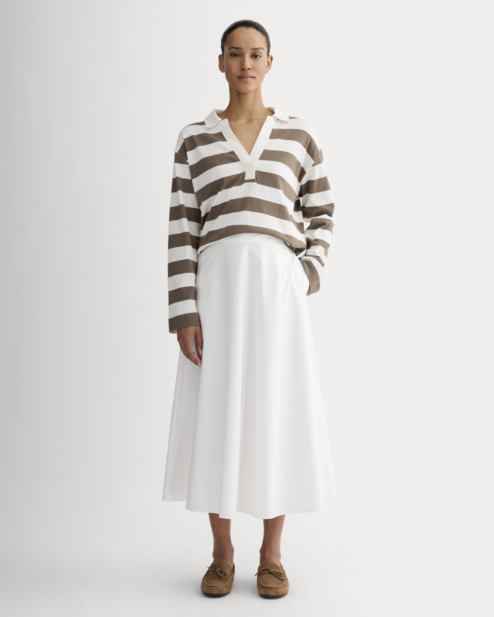Midi Skirt in Ultrasoft Cotton | White