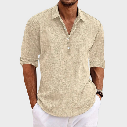 Eberhard – Casual Long-Sleeve Shirt Made from Cotton and Linen
