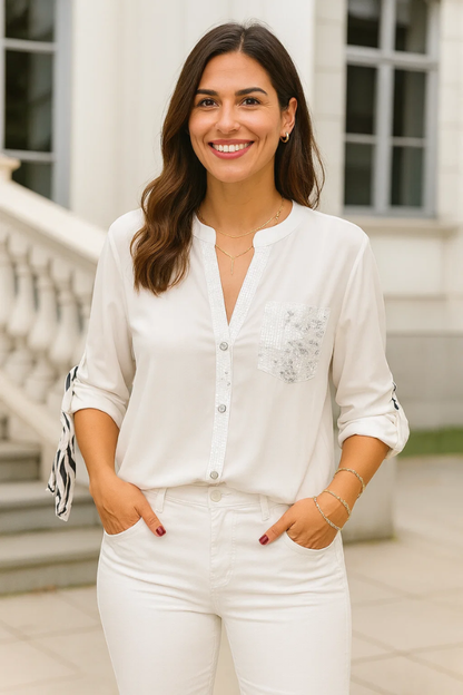 Anne | Casual Top with Sequin Details
