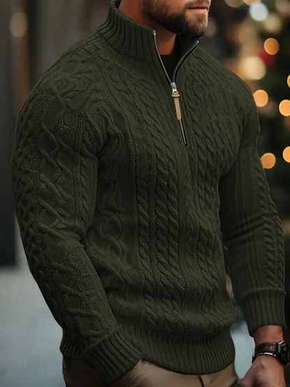 Rabada | Pullover with Half Zip and Stand-Up Collar