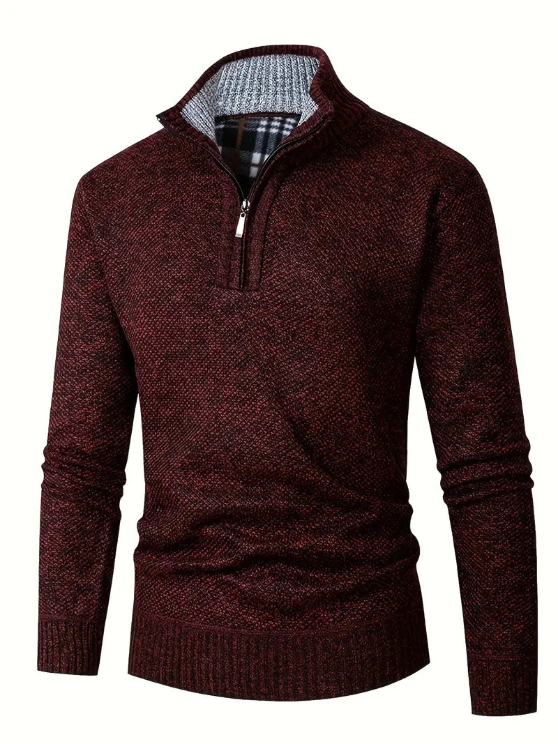 Ingram - Casual Pullover with Stand-Up Collar and Quarter Zip