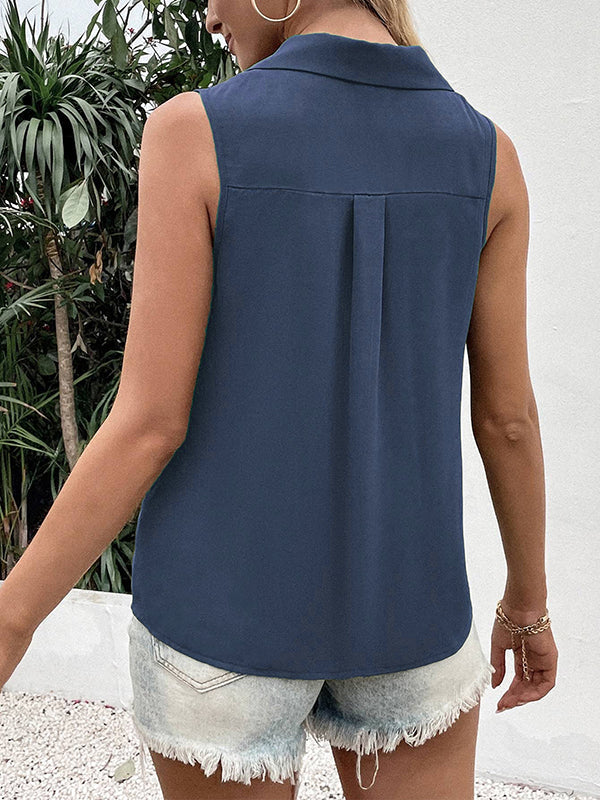 Lucy | Buttoned V-Neck Waistcoat Top