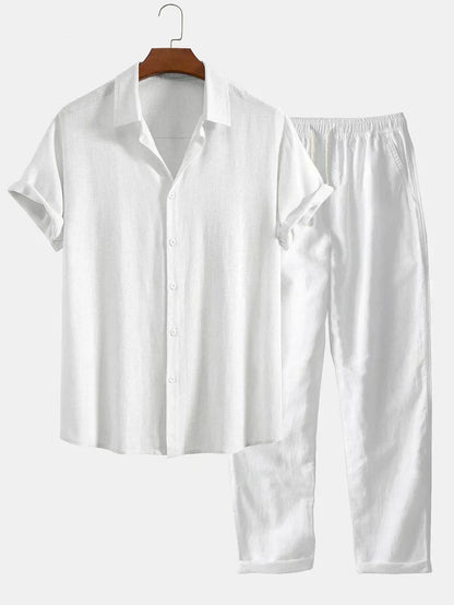 Booker – Linen Blend Shirt with Straight Trousers