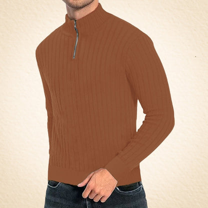 Zacheo – Casual Roll Neck Jumper with Zip