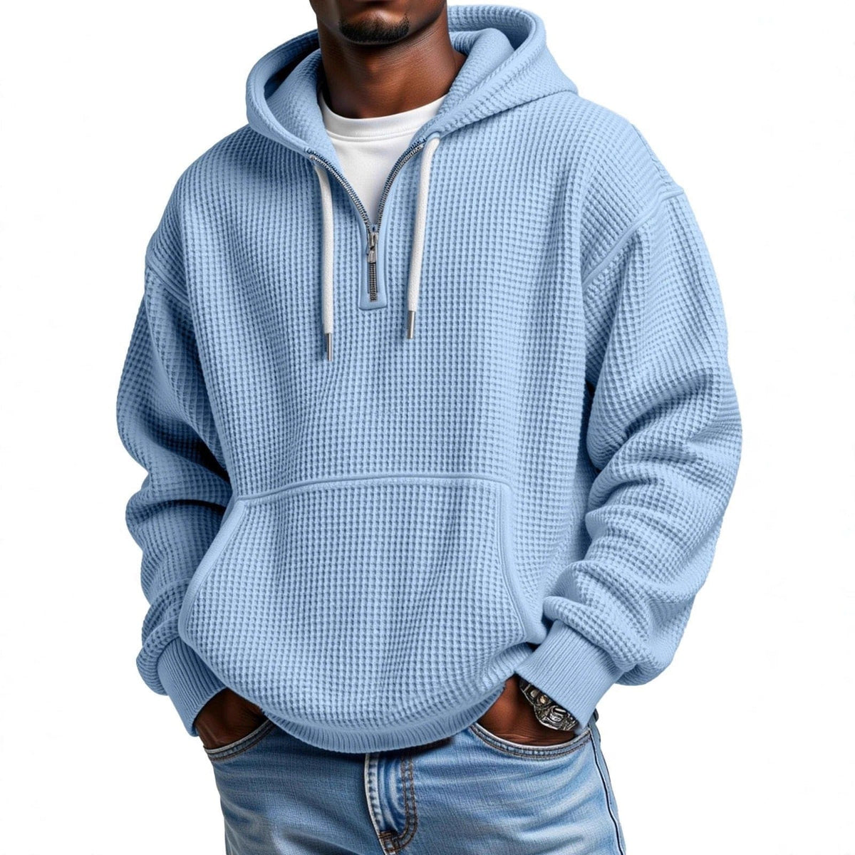 André | Waffle Quarter-Zip Hoodie