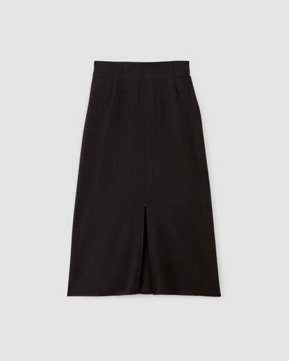 Mini Slip Skirt with Jacquard Belt | Black