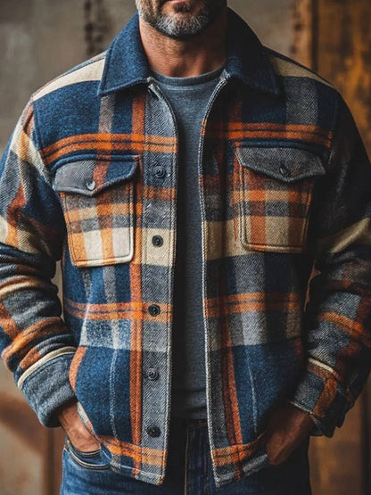 Bastien | Checked Shirt Jacket in Retro Style