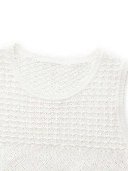 Cotton Top with Cut-Outs and Trousers - Two-Piece Set