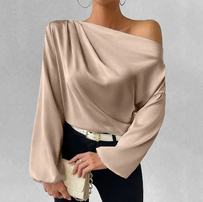 Fara | Elegant Asymmetric Satin Blouse