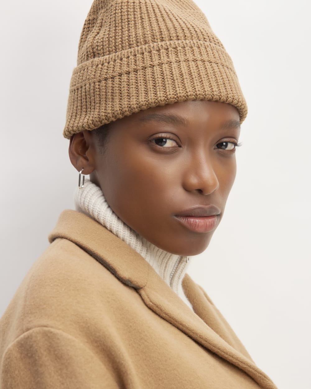 Chunky Beanie made from Organic Cotton | Roasted Coconut